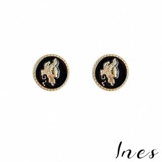 【INES】S925銀針耳環 冷淡風耳環/韓國設計S925銀針法式復古頭像冷淡風耳環(2色任選)