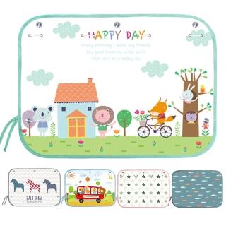 【JoyNa】2入-卡通伸縮遮陽抗UV汽車窗簾 防曬遮光布