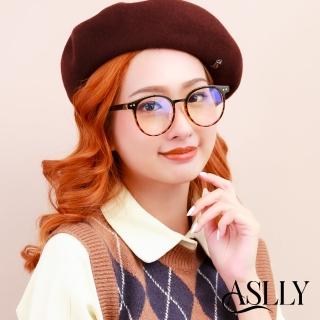 【ASLLY】Y1064板材眉框濾藍光眼鏡｜琥珀黑黑糖珍奶