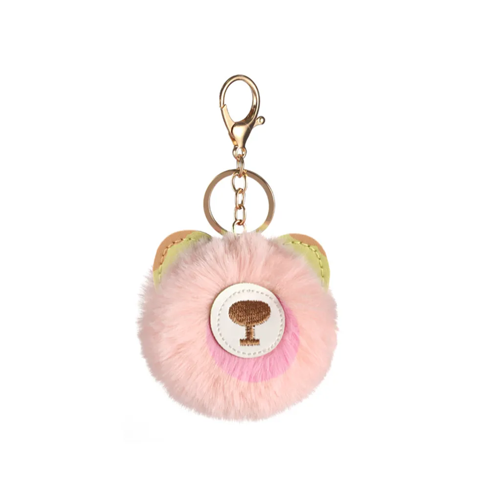 【Bliss BKK】熊熊可愛毛球吊飾  搭配包包 鑰匙圈(6色可選)