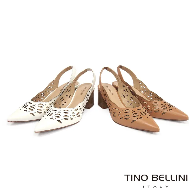 【TINO BELLINI 貝里尼】巴西進口典雅鏤空後帶高跟鞋FS2T0003(白)