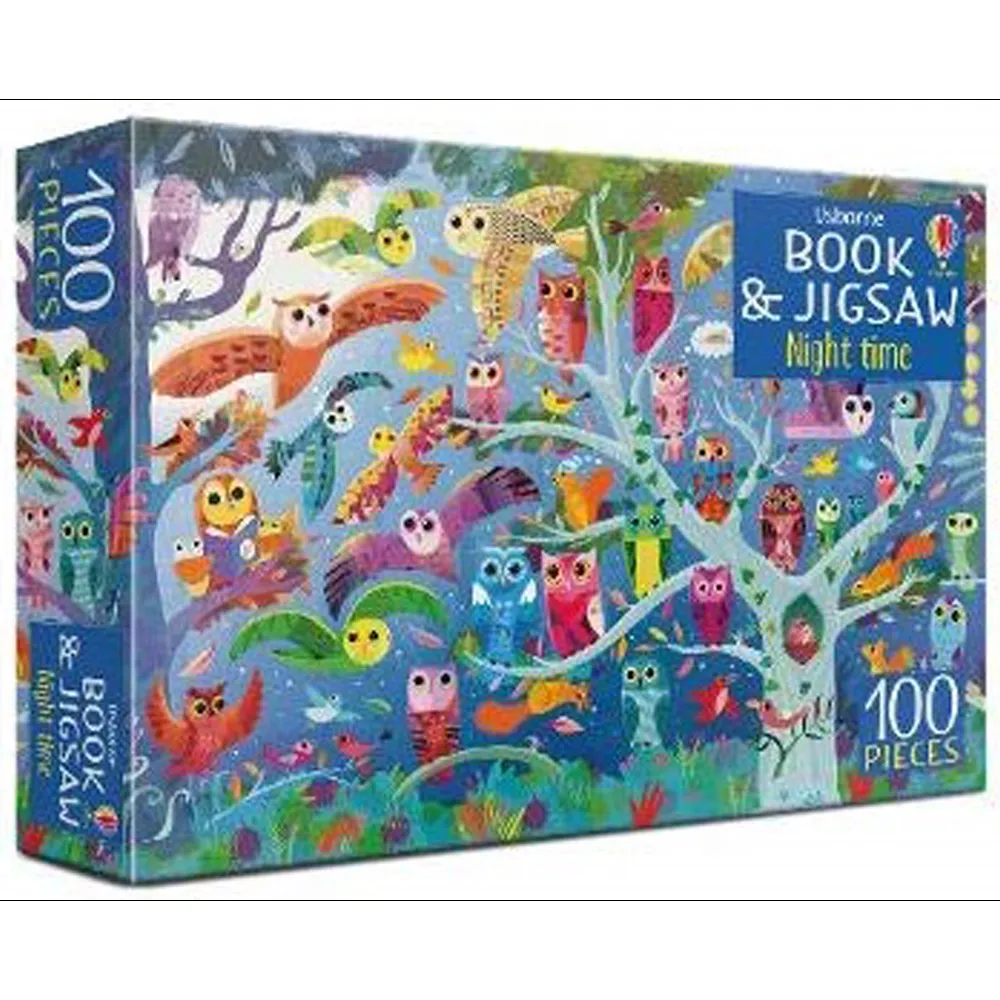 Usborne Book and Jigsaw: Night Time （100片拼圖+24頁小書）