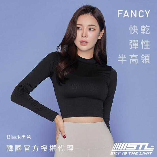 【STL】現貨 韓國 FANCY CROP LS 女 短版 合身 運動長袖上衣 瑜伽(Black黑色)