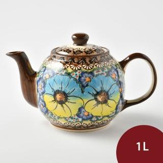 【美學生活 波蘭陶】波蘭陶 Cerraf 茶壺 茶壺 陶瓷壺 水壺 陶瓷茶壺 1L 波蘭手工製(極光冰河系列)