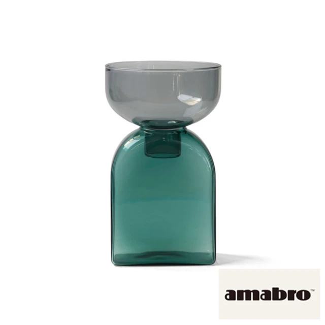 【amabro】TWO TONE 雙色花瓶 方 灰x綠