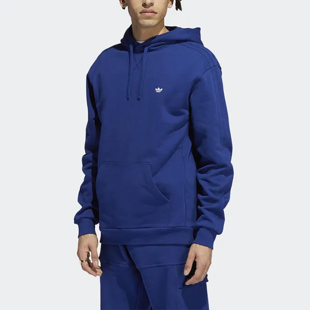 【adidas 愛迪達】上衣 運動上衣 長袖上衣 帽T 男上衣 藍 H SHMOO HOODIE(GR8775)