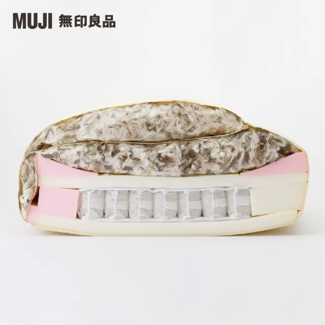 【MUJI 無印良品】沙發本體/3人座/羽毛獨立筒/棉平織/米色(大型家具配送)