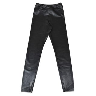 【Michael Kors】MICHAEL KORS FAUX SLIM FIT嫘縈彈性緊身長褲(黑)