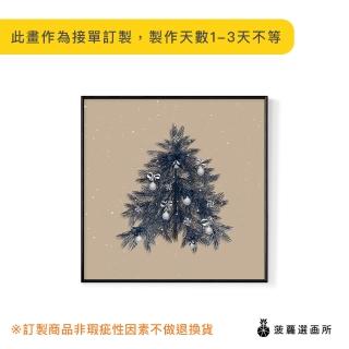 【菠蘿選畫所】聖誕樹I-40x40cm(佈置/聖誕節掛畫/交換禮物/空間佈置/北歐/臥房/方形/掛畫)