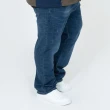 【MAXON 馬森大尺碼】中藍輕刷修身版彈性牛仔褲38~48腰(87939-56)