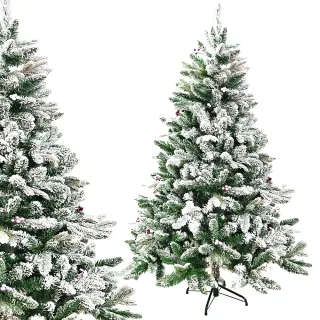 【摩達客】★6呎/6尺 180cm 頂級植雪擬真混合葉聖誕樹 裸樹(不含飾品不含燈/本島免運費)