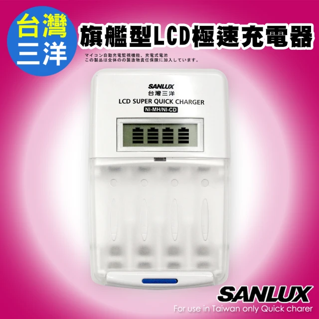 【SANLUX 台灣三洋】旗艦型LCD極速充電器 SYNC-LS01(可充3號4號充電電池)