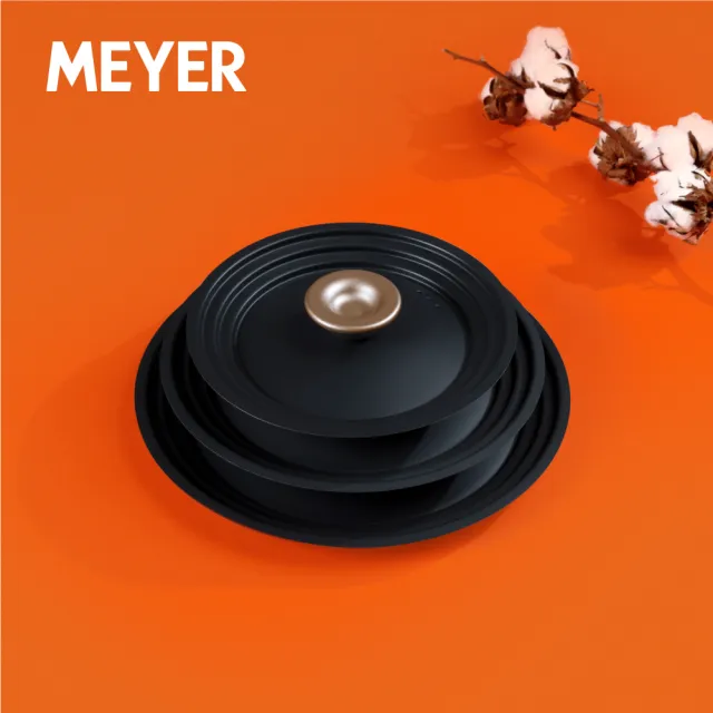 【MEYER 美亞】Accent微金亞光黑-不鏽鋼萬用鍋蓋-大(24/26/28cm 鍋型適用)