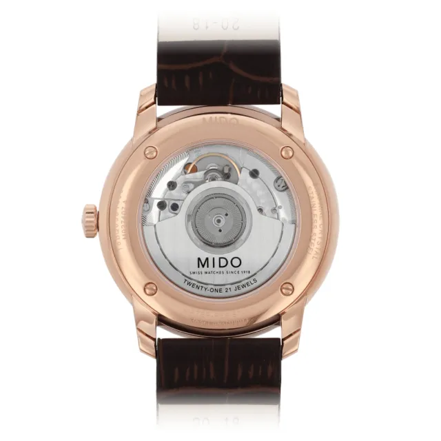 【MIDO 美度】BARONCELLI HERITAGE 永恆系列 復刻超薄機械腕錶 禮物推薦 畢業禮物(M0274073608000)