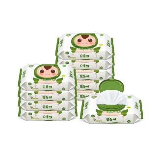 【順順兒】順順兒頂級嬰兒濕紙巾 70片 果漾綠 箱購10包組(順順兒 頂級 濕紙巾 果漾綠)