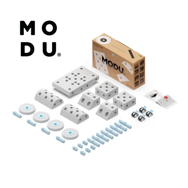 【丹麥MODU】夢想家套件組 藍色(創作、創意、積木、體感積木、變形積木、大積木)