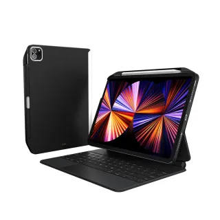 【魚骨牌 SwitchEasy】2021 iPad Pro 12.9 吋CoverBuddy皮革黑保護殼(支援巧控鍵盤 一年保固)