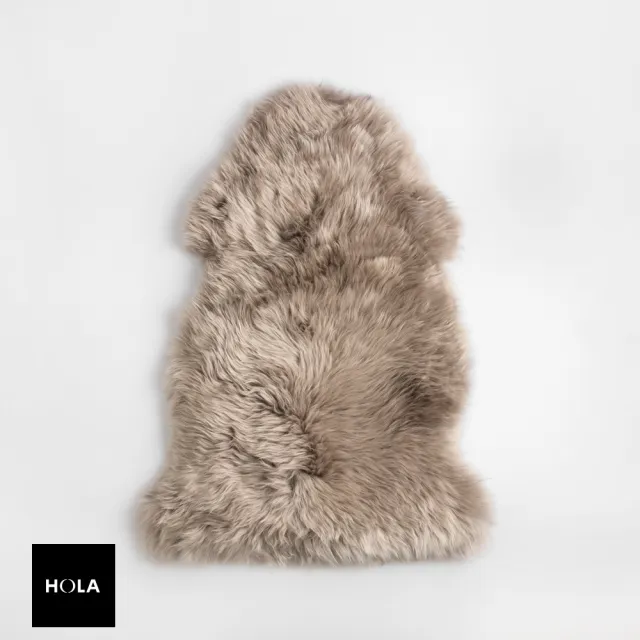 【HOLA】經典單張羊毛皮55x85 灰棕色