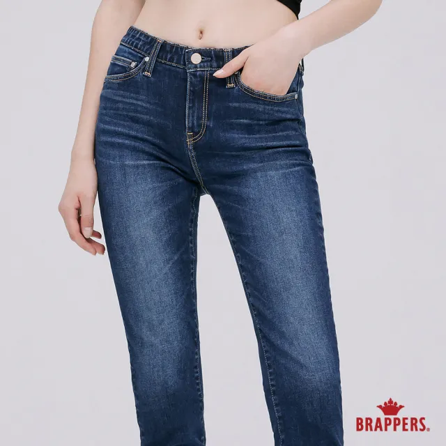 【BRAPPERS】女款 新美腳 ROYAL系列-低腰超彈窄管褲(深藍)