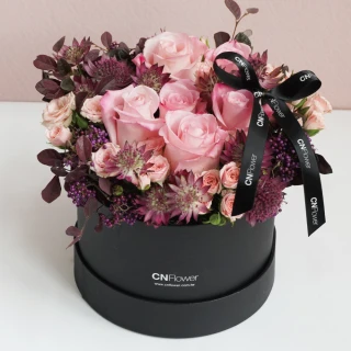 【CNFlower 西恩】玫瑰女爵 鮮花圓禮盒(送禮/買花/花禮/鮮花)