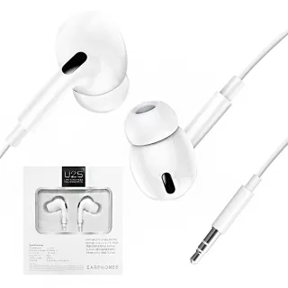 抗噪耳機麥克風 U25入耳式3.5mm 線控耳機立體聲雙耳耳機