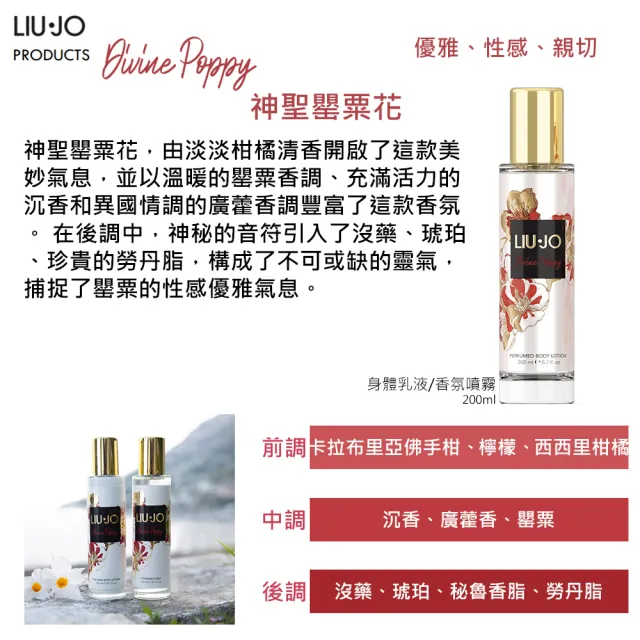 即期品【Liu Jo】高貴優雅神聖罌粟花香水身體乳液 200ml(專櫃公司貨)