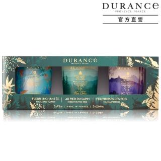 【DURANCE 朵昂思】香氛蠟燭三入組-公司貨(冷松林間+原野覆盆子+戀戀情深-節慶限定版)