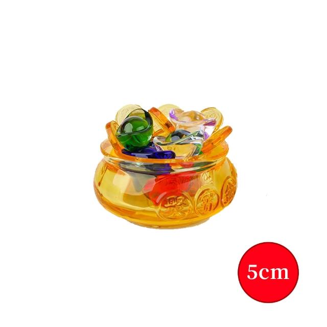 【BLS】春節 本色招財進寶水晶聚寶盆-5cm(贈彩色水晶金元寶)