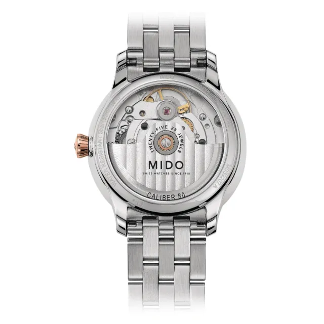 【MIDO 美度】BARONCELLI LADY DAY 永恆系列 真鑽機械腕錶 母親節 禮物(M0392072210600)
