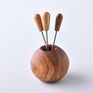 【Artelegno 愛塔】義大利 橄欖木 水果叉組 叉子 義大利製