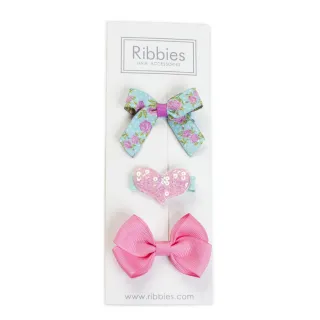 【Ribbies】綜合緞帶3入組-Nora(髮夾)