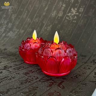 【新韻傳音】祈願琉璃心燈 電池式蓮花燈(直徑5.3cm／2入組 中元普渡拜拜)