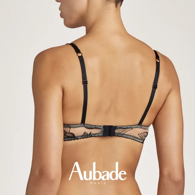 【Aubade】紋之花刺繡紋身無襯內衣-TB(黑)