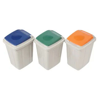 【KEYWAY 聯府】卡姆分類附蓋垃圾桶26L-3入 顏色隨機(MIT台灣製造)