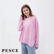 【PESCE】長袖圓領套頭毛衣、Cashmere喀什米爾絞花造型套衫(喀什米爾/羊絨/羊毛/保暖/上衣/圓領)