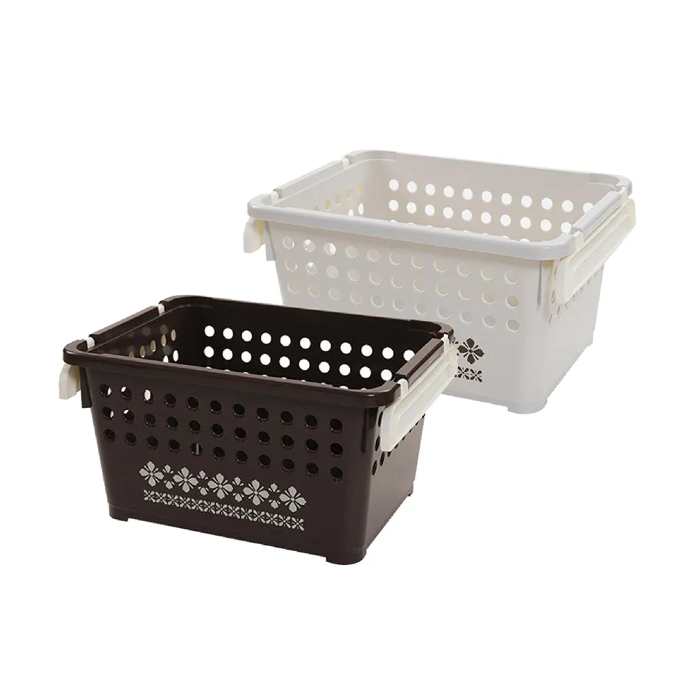 【日本平和HEIWA】堆疊收納籃/雙色(淺型印花)