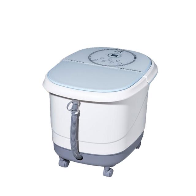 尚朋堂 SFT-320GT 腳部按摩浴缸，採用白色系設計，尺寸約46x37x35 cm，適合居家使用。具備恆溫保溫與加熱功能，最大功率500W，110V/60Hz電壓，微電腦控制面板與定時功能，提供舒適腳底滾輪按摩。中國製造，BSMI許可 R43650，1年保固。完美解決日常疲勞，讓您輕鬆享受專業級腳部SPA，關鍵字最佳化搜尋：腳部按摩浴缸、泡腳器、加熱保溫按摩器。