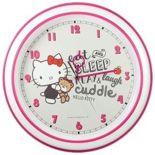 【SANRIO 三麗鷗】HELLO KITTY小熊可愛風超靜音掛鐘(JM-W9610KT)
