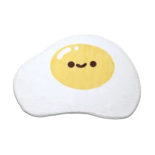 【Caldo 卡朵生活】蛋蛋的微笑造型絨毛防滑地墊
