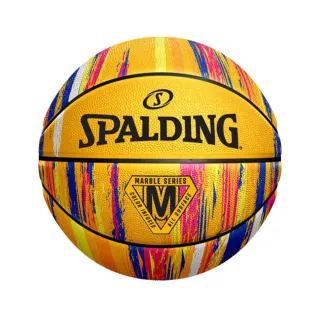 【SPALDING】SP 大理石系列 黃彩 橡膠 #7 籃球(橡膠)