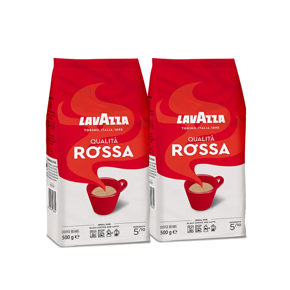 【LAVAZZA】紅牌Rossa中烘焙咖啡豆x2包組(500g/包)