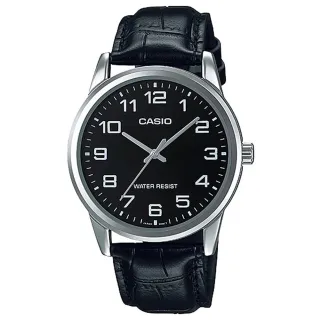 【CASIO 卡西歐】復古時尚指針紳士男腕錶/黑(MTP-V001L-1B)