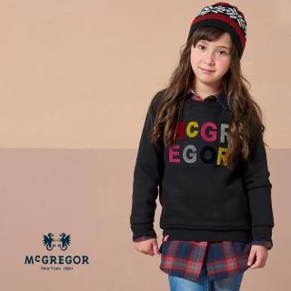 【MCGREGOR 瑪格麗格】混紡厚棉圓領衫-女童(176756品牌LOGO牙刷刺繡圖騰)