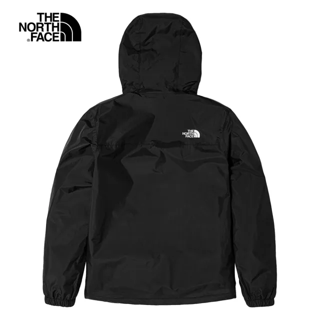 【The North Face 官方旗艦】北面男款黑色DryVent防水透氣連帽衝鋒衣｜7QOHJK3(外套)