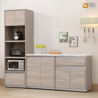 【WAKUHOME 瓦酷傢俱】法伊恩雲杉木5尺餐櫃+2尺電器櫃 A005-610+605