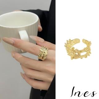 【INES】開口戒 桂冠戒 花圈戒指/韓國設計不規則金屬桂冠枝葉/花圈造型開口戒(4款任選)