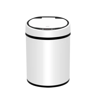 【KINYO】充電式感應垃圾桶10L(揮手感應/廚餘桶/收納筒/彈蓋垃圾筒/有蓋垃圾桶EGC-1260)