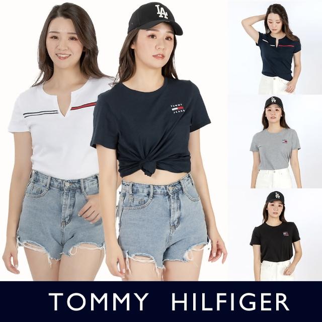 【Tommy Hilfiger】TOMMY 年度百搭爆款LOGO短袖T恤-女-多色組合(平輸品)