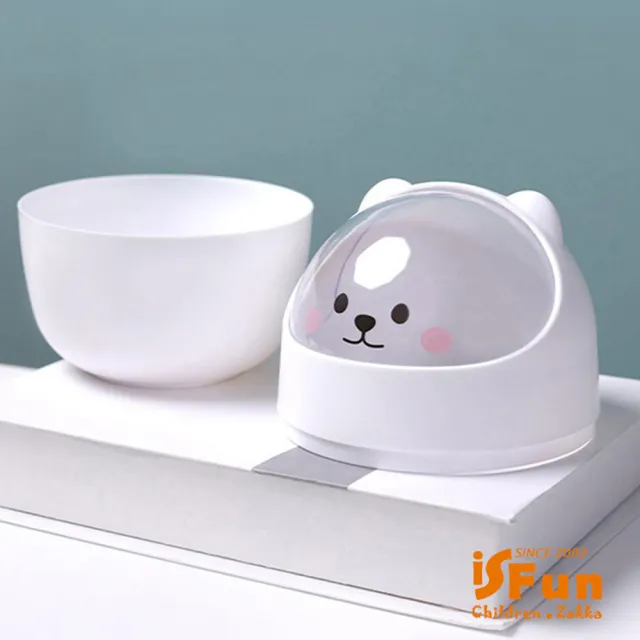 【iSFun】透視貓咪＊翻蓋圓弧桌面收納整理垃圾桶(2色可選)