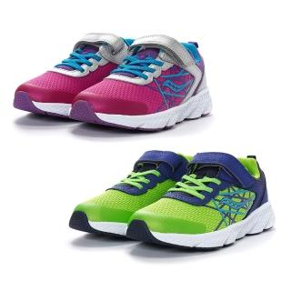 【SAUCONY 索康尼】KIDS Wind 中童 慢跑鞋 運動鞋 寬楦 童鞋 魔鬼氈 輕量 減震(265061 165062 兩色任選)